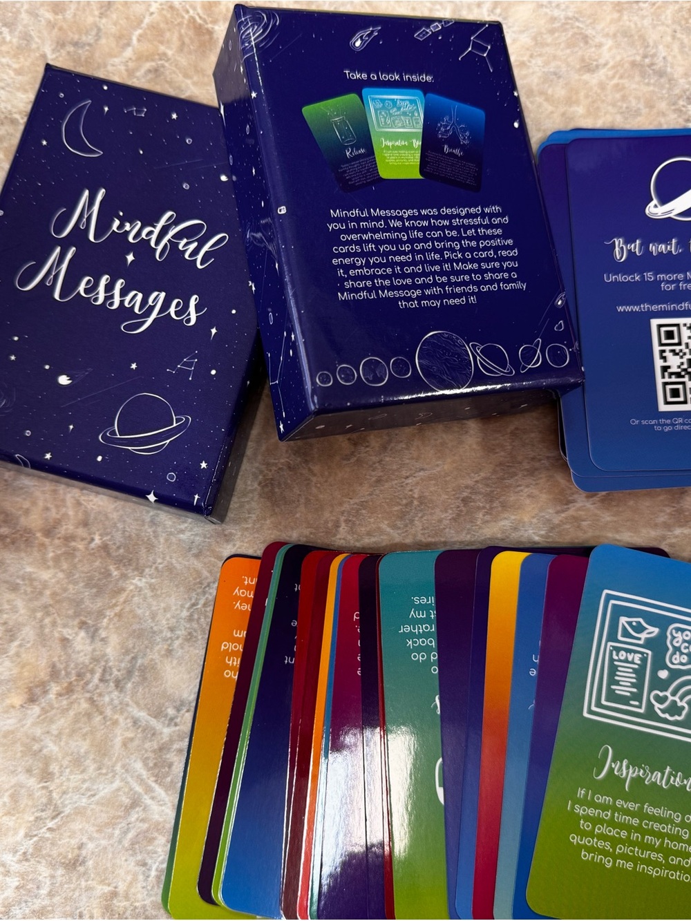 Mindful Messages Inspiration Deck - Colorful Affirmation Cards